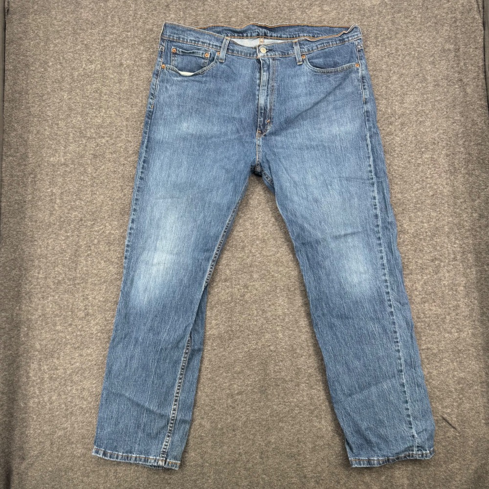 Levis 505 Regular Fit Straight Leg Blue Denim Jeans 40x30 Medium Wash Relaxed